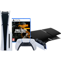 Koop PlayStation 5 Slim Disc Edition + Call of Duty: Black Ops 6 + Covers Zwart + Oplaadstation - 6151117096012