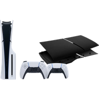 Koop PlayStation 5 Slim Disc Edition + Covers Zwart + Extra Controller Wit - 6151116153143