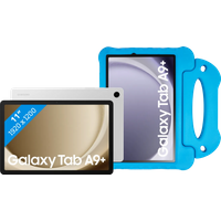 Koop Samsung Galaxy Tab A9 Plus 11 inch 8GB/256GB Wifi Zilver + BlueBuilt Kids Cover Blauw - 6151125287211