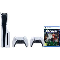 Koop PlayStation 5 Slim Disc Edition + FC 26 + Extra Controller Wit - 6151126175128