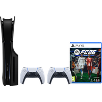 Koop PlayStation 5 Slim Disc Edition + FC 26 + Covers Zwart + Extra Controller Wit - 6151126213295