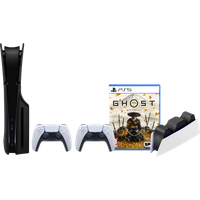 Koop PS5 Slim Disc Edition + Ghost of Yotei + Covers Zwart + Extra Controller Wit + Oplaadstation - 6151126670623