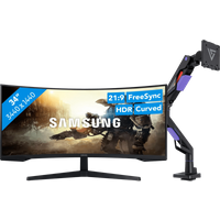 Koop Samsung Odyssey G5 LC34G55TWWPXEN Curved + Vortech Monitorarm met Gasveer - 6151140392358
