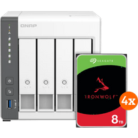 Koop QNAP TS-433-4G + Seagate Ironwolf 32TB (4x8TB) - 6151123943942