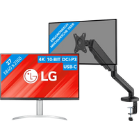 Koop LG 27UP850K-W.AEU + BlueBuilt Monitorarm Gasveer voor 1 Monitor - 6151138823826
