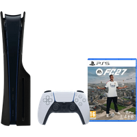 Koop PlayStation 5 Slim Disc Edition + FC 27 + Covers Zwart - 6156414187180